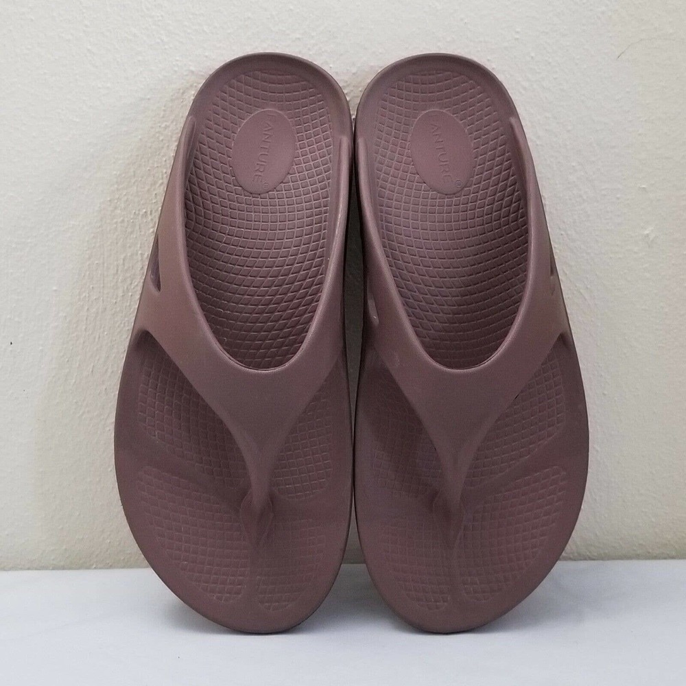 FANTURE Sandals Unisex Sz 13 Arch Support Flip Flops Thong Pain Relief Chocolate